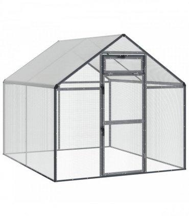 vidaXL Bird Cage Anthracite 181.5 x 221 x 173.5 cm Welded Wire Mesh