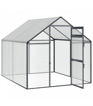 vidaXL Bird Cage Anthracite 181.5 x 221 x 173.5 cm Welded Wire Mesh