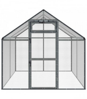 vidaXL Bird Cage Anthracite 181.5 x 221 x 173.5 cm Welded Wire Mesh