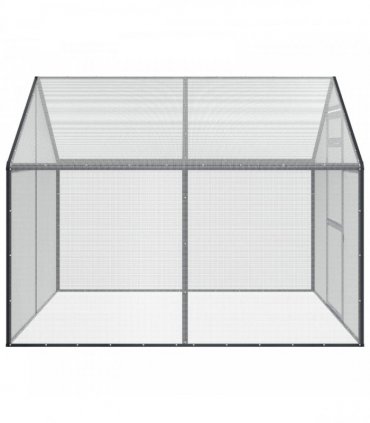 vidaXL Bird Cage Anthracite 181.5 x 221 x 173.5 cm Welded Wire Mesh