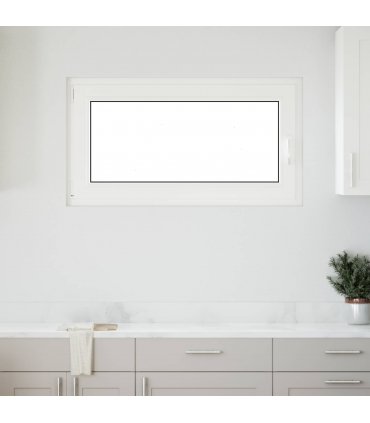 vidaXL Basement Window RISOR 110 x 60 cm PVC and Glass White