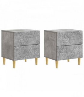 vidaXL Bedside Table 2 pcs Concrete Grey 43 x 34.5 x 48 cm
