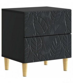 vidaXL Bedside Table Black 43 x 34.5 x 48 cm Engineered Wood