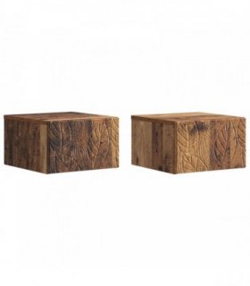 vidaXL Wall-Mounted Bedside Cabinet 2 pcs Old Wood 49 x 34.5 x 20 cm