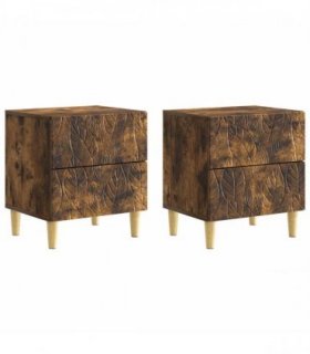 vidaXL Bedside Table 2 pcs Smoked Oak 43 x 34.5 x 48 cm