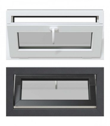 vidaXL Basement Window RISOR 80 x 40 cm PVC and Glass Anthracite