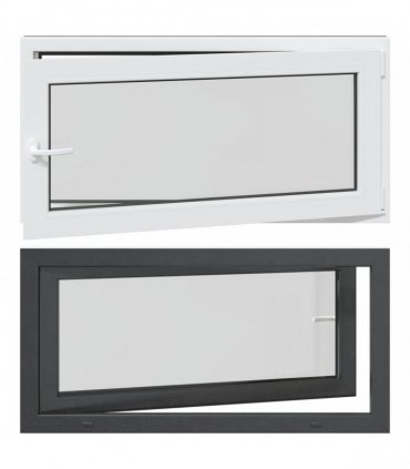 vidaXL Basement Window RISOR 120 x 60 cm PVC and Glass Anthracite