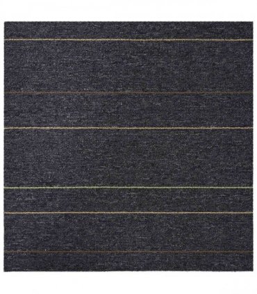 vidaXL Carpet Tile Dark Grey with Stripes 50 x 50 cm 20 pcs
