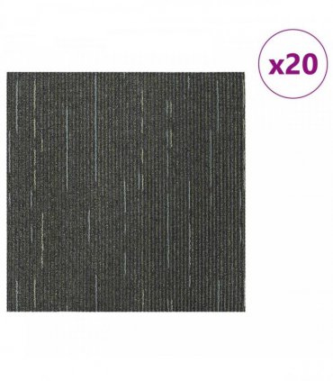 vidaXL Carpet Tile Striped Light Green 50 x 50 cm 20 pcs