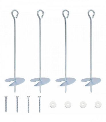 vidaXL Earth anchor 4 pcs Silver Ø10 x 40 cm Galvanized Metal