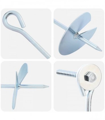 vidaXL Earth anchor 4 pcs Silver Ø10 x 40 cm Galvanized Metal
