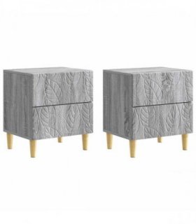 vidaXL Bedside Table 2 pcs Grey Sonoma 43 x 34.5 x 48 cm