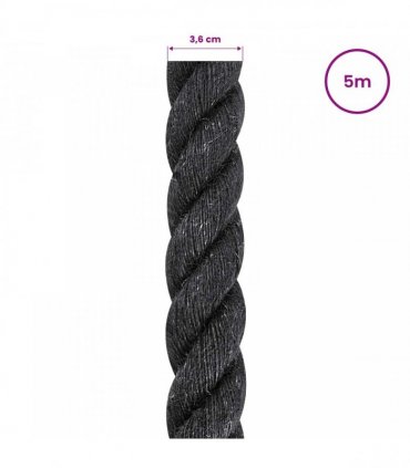 vidaXL Jute Rope 36 Black 100% Tossa jute