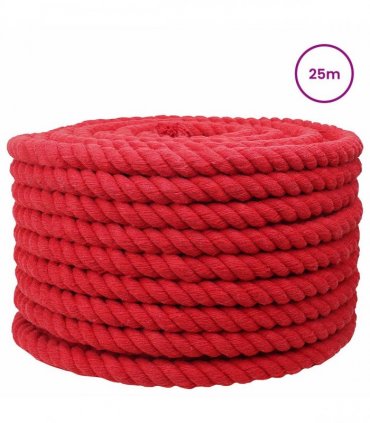 vidaXL Rope Red 2 x 2 x 2500 cm Cotton