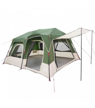 vidaXL Instant Tent Green 8-Person 185T Polyester with PU Coating