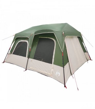 vidaXL Instant Tent Green 8-Person 185T Polyester with PU Coating