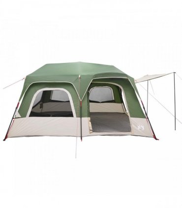 vidaXL Instant Tent Green 8-Person 185T Polyester with PU Coating