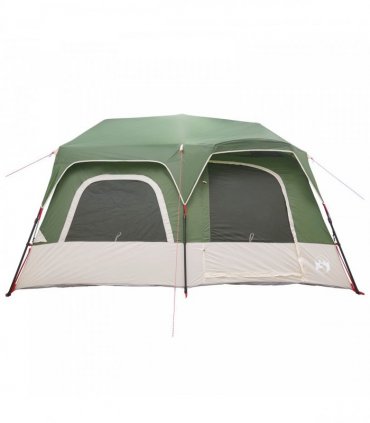 vidaXL Instant Tent Green 8-Person 185T Polyester with PU Coating