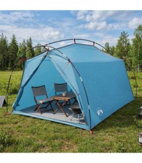 vidaXL Tunnel Tent Blue 2-Person 185T Polyester with PU Coating