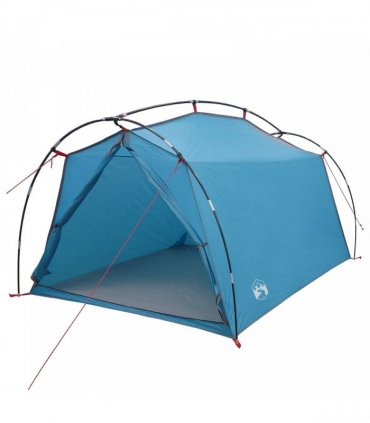 vidaXL Tunnel Tent Blue 2-Person 185T Polyester with PU Coating
