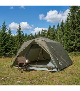 vidaXL Tunnel Tent Olive Green 4-Person 185T Polyester with PU Coating