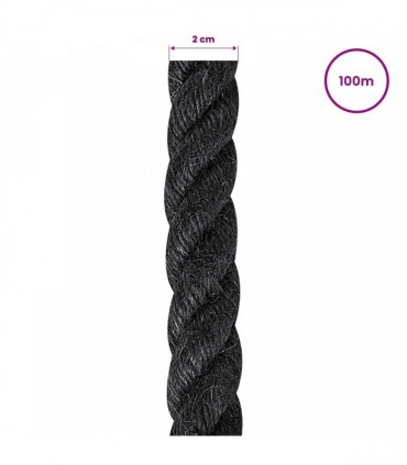 vidaXL Jute Rope 20 Black 100% Tossa jute