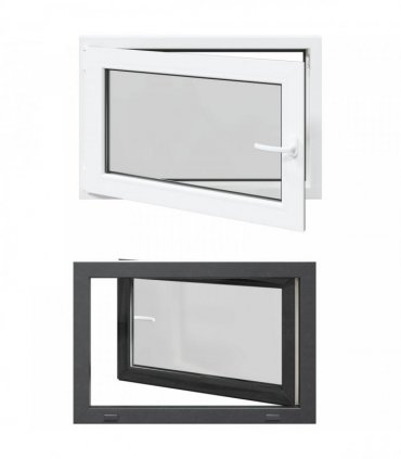 vidaXL Basement Window RISOR 90 x 70 cm PVC and Glass Anthracite