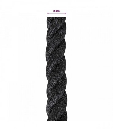 vidaXL Jute Rope 20 Black 100% Tossa jute