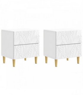 vidaXL Bedside Table 2 pcs High Gloss White 43 x 34.5 x 48 cm