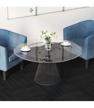 vidaXL Carpet Tile Striped Light Grey 50 x 50 cm 20 pcs PP and Bitumen