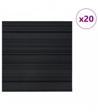 vidaXL Carpet Tile Striped Light Grey 50 x 50 cm 20 pcs PP and Bitumen