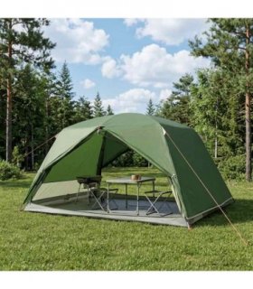 vidaXL Backpacking Tent Green 4-Person 185T Polyester with PU Coating