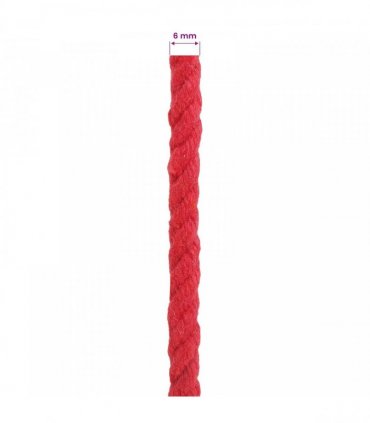 vidaXL Rope Red 0.6 x 0.6 x 10000 cm Cotton