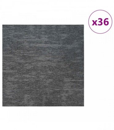 vidaXL Carpet Tile Sky Grey 50 x 50 cm 36 pcs PP and Bitumen