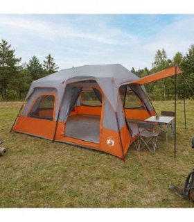 vidaXL Instant Tent Grey and Orange 8-Person