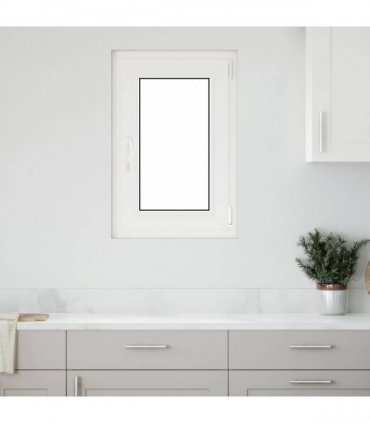 vidaXL Basement Window RISOR 50 x 75 cm PVC and Glass White