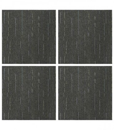 vidaXL Carpet Tile Striped Light Green 50 x 50 cm 4 pcs PP and Bitumen