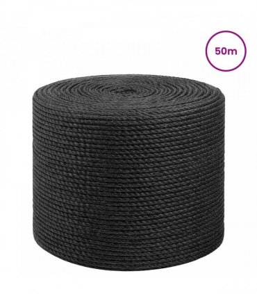vidaXL Jute Rope 6 Black 100% Tossa jute