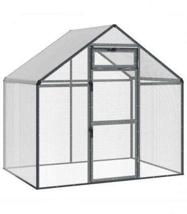 vidaXL Bird Cage Anthracite 181.5 x 110.5 x 173.5 cm Welded Wire Mesh