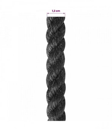 vidaXL Jute Rope 12 Black 100% Tossa jute