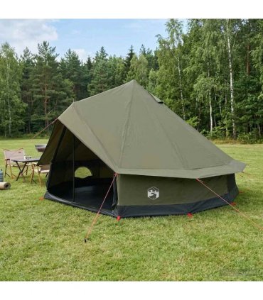 vidaXL Family Tent Army Green 10-Person Polycotton