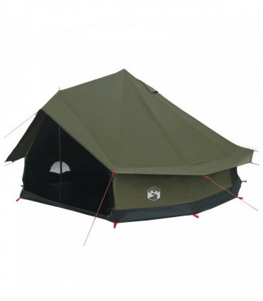 vidaXL Family Tent Army Green 10-Person Polycotton