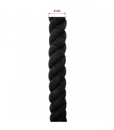 vidaXL Rope Black 4 x 4 x 2500 cm Cotton