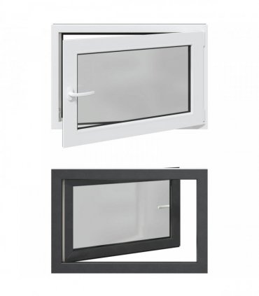 vidaXL Basement Window RISOR 90 x 60 cm PVC and Glass Anthracite