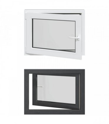 vidaXL Basement Window RISOR 80 x 60 cm PVC and Glass Anthracite