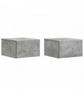 vidaXL Wall-Mounted Bedside Cabinet 2 pcs Concrete Grey
