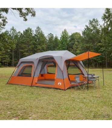 vidaXL Instant Tent Grey and Orange 10-Person