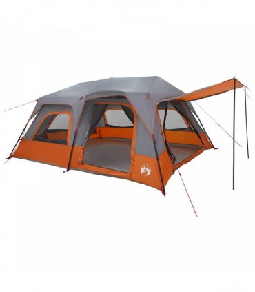 vidaXL Instant Tent Grey and Orange 10-Person