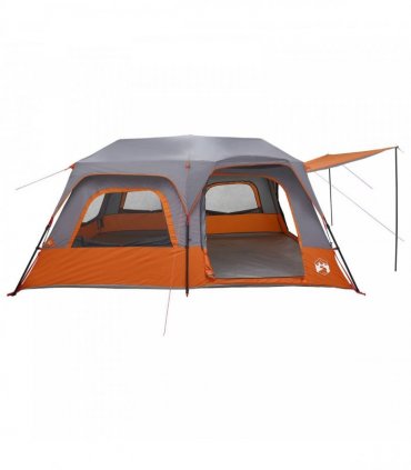 vidaXL Instant Tent Grey and Orange 10-Person