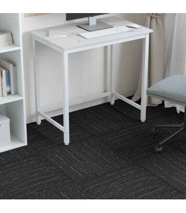 vidaXL Carpet Tile Striped Black 50 x 50 cm 4 pcs PP and Bitumen